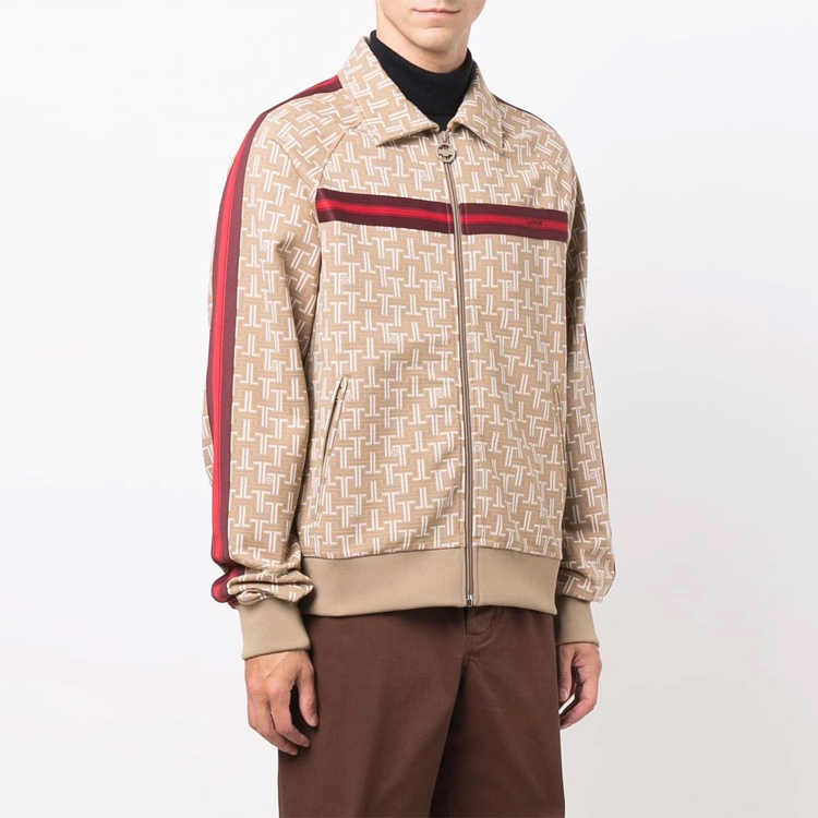 Purchase Chaqueta Lanvin Caqui con Logo de Letras y Ribete de Rayas. RM-SS0005-4933-A21-6607