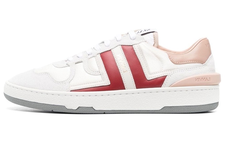 Lanvin Leather Low-Top Lace-Up 'White Red'