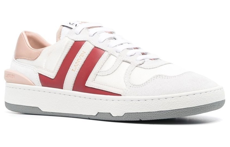 Lanvin Leather Low-Top Lace-Up 'White Red' 圖 2