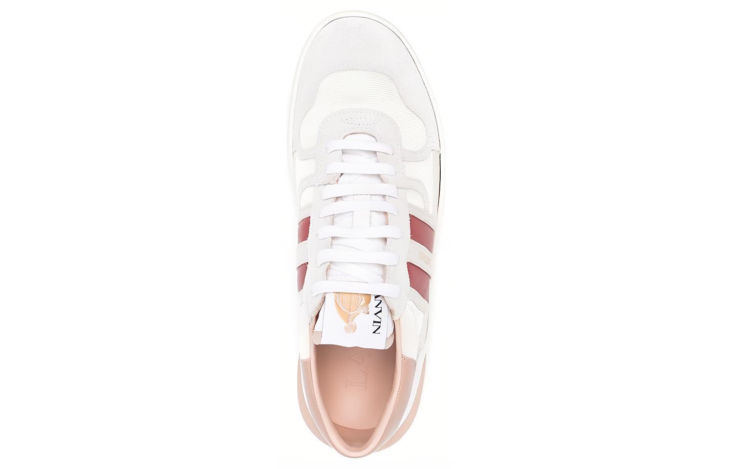 Lanvin Leather Low-Top Lace-Up 'White Red' 圖 5
