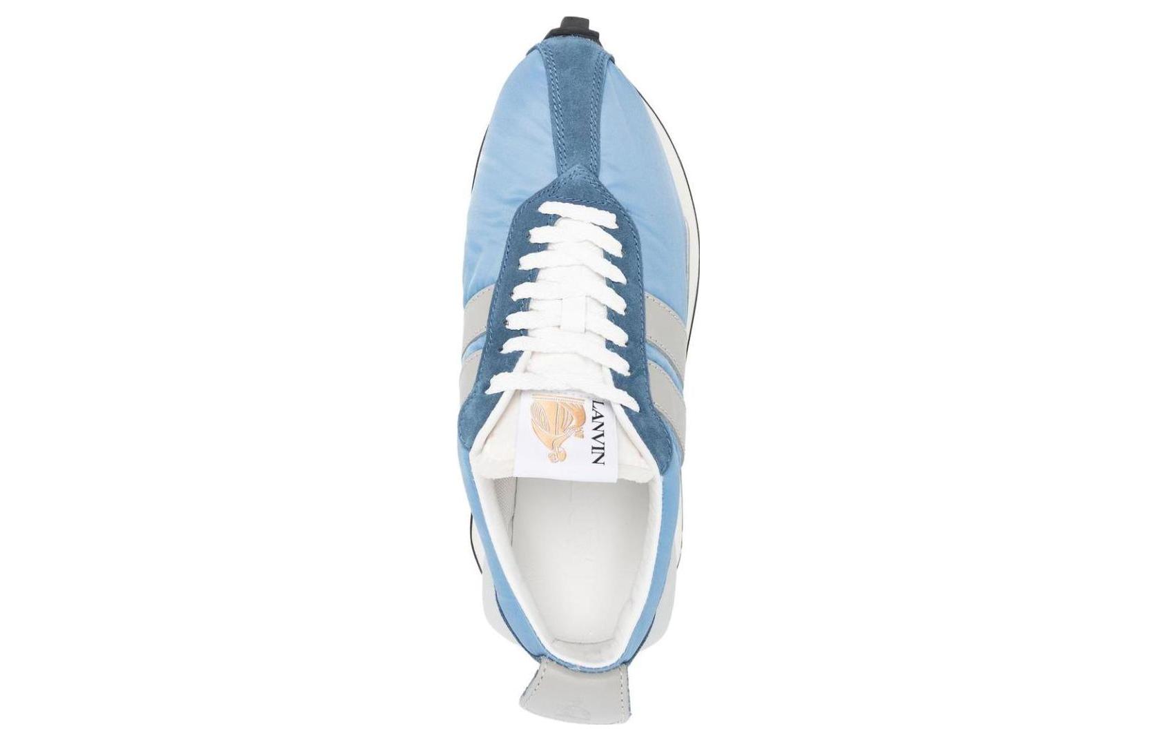 Lanvin Leather Low-Top Sneakers 'Blue' 圖 4