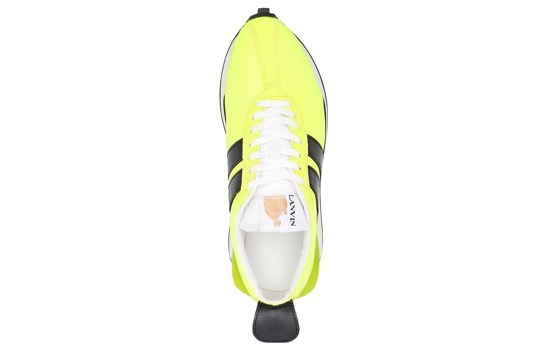 Lanvin Leather Low-Top Sneakers 'Green Lace-Up' 圖 4