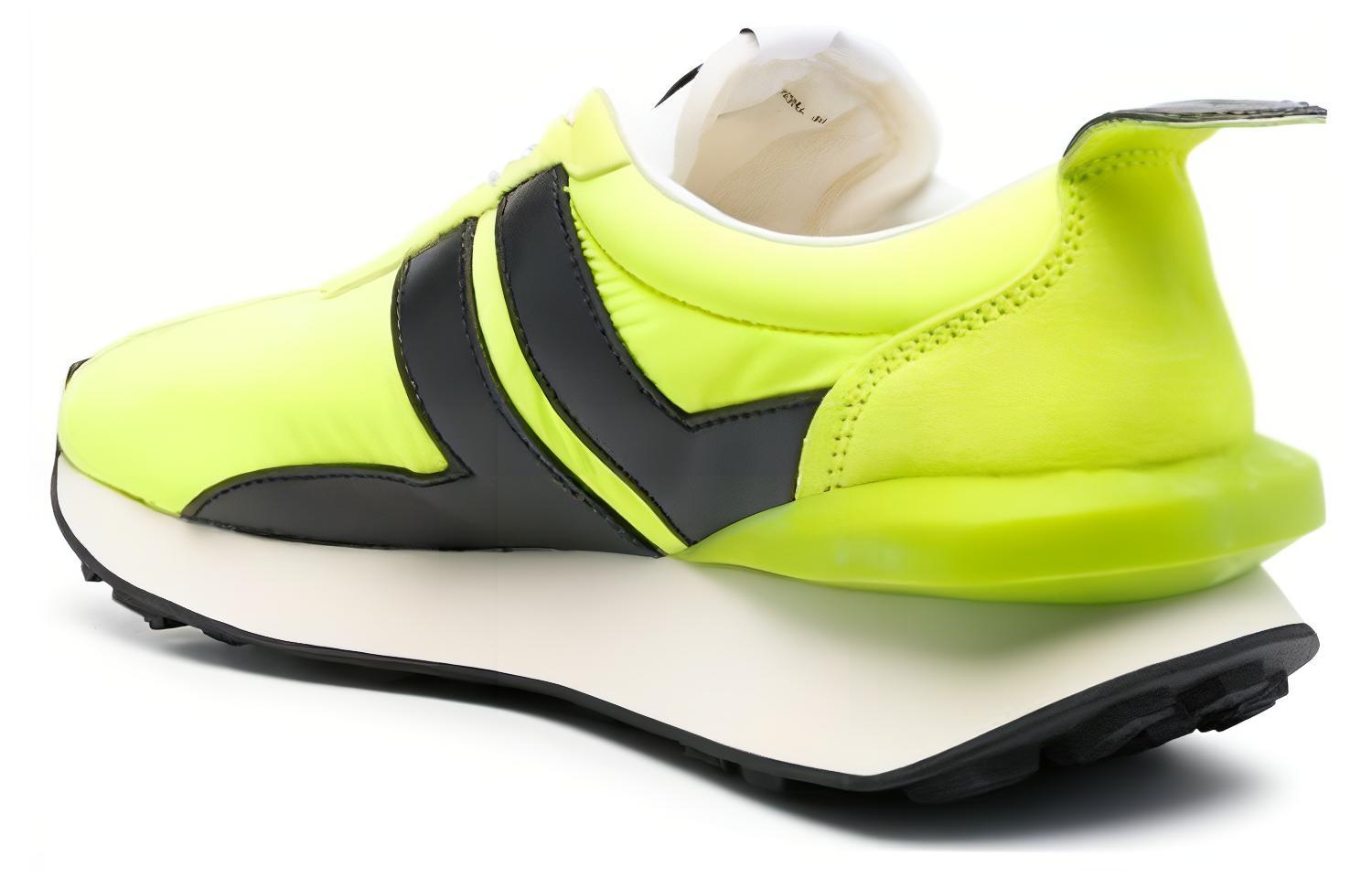 Lanvin Leather Low-Top Sneakers 'Green Lace-Up' 圖 5