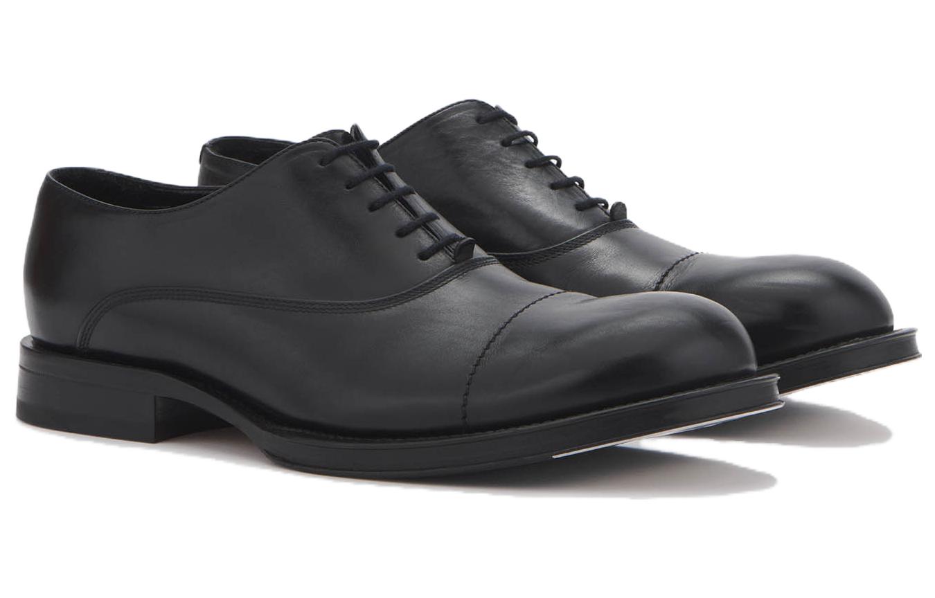 Lanvin Leather Low Top Lace-up 'Black' 圖 2