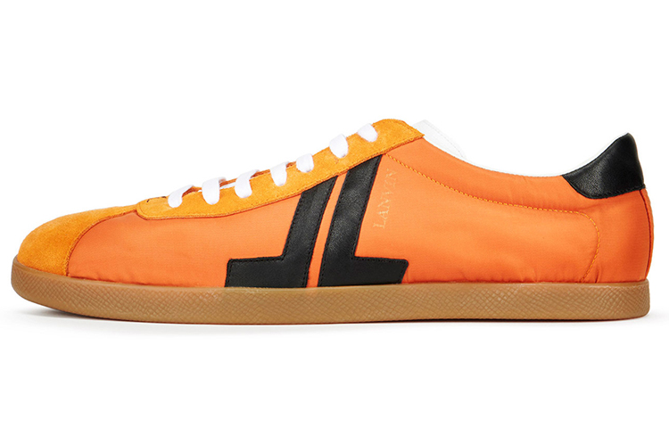 Lanvin Leather Patchwork Low-Top Sneakers 'Orange'