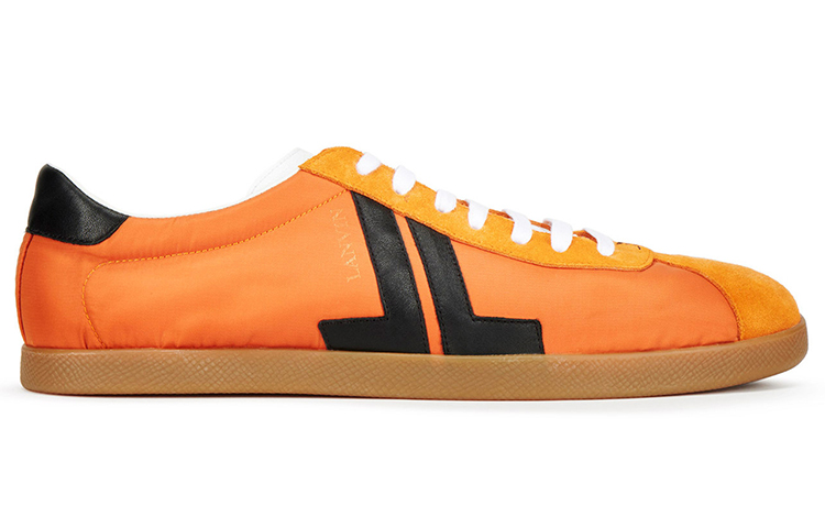 Lanvin Leather Patchwork Low-Top Sneakers 'Orange' 圖 2