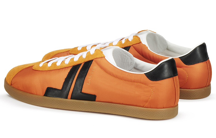 Lanvin Leather Patchwork Low-Top Sneakers 'Orange' 圖 4