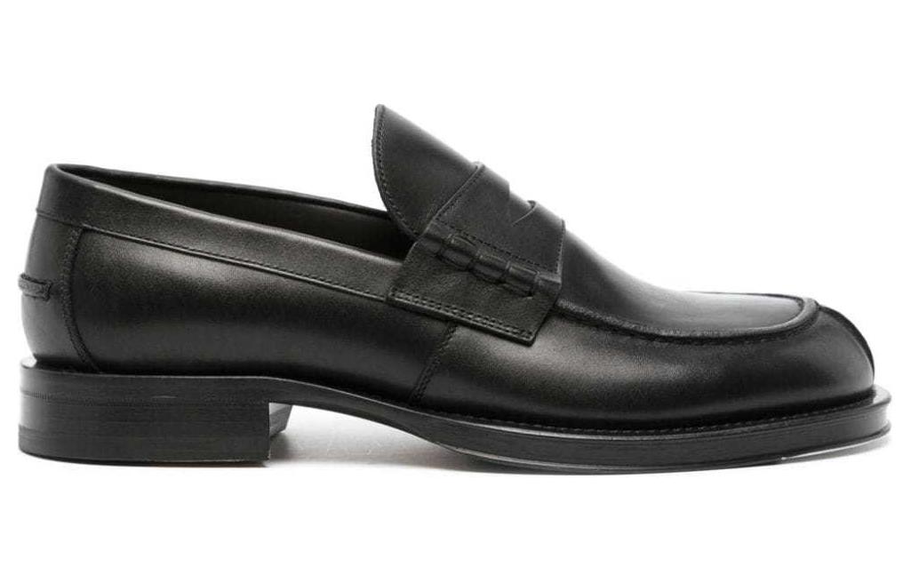 Lanvin Leather Slip-On Loafers 'Black' 圖 2