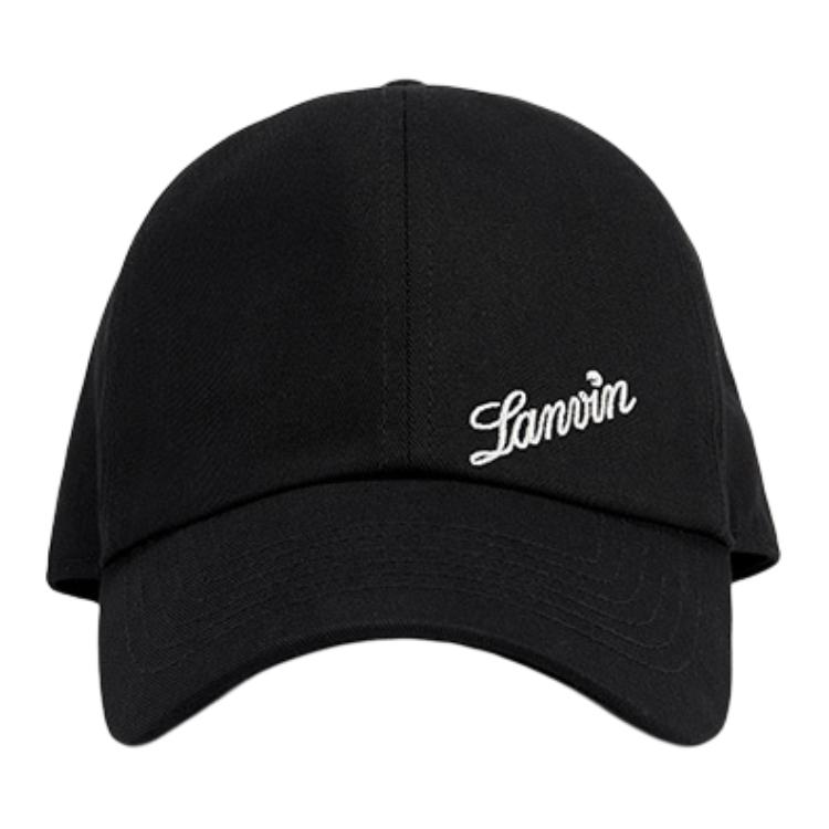 Lanvin Logo Black Cotton Baseball Cap Unisex Couple Style. AW-HA9Q01-CTBR-E24