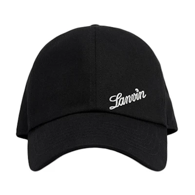 Lanvin Logo Black Cotton Baseball Cap Unisex Couple Style. AW-HA9Q01-CTBR-E24