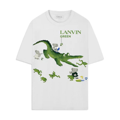 Lanvin Logo Crocodile Print Short Sleeve T-Shirt Unisex Casual Wear RU-TS0028-J052-E21