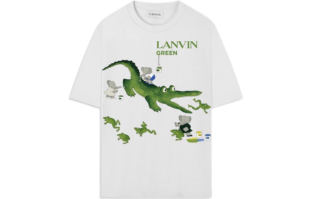 Order Kaos Pendek Unisex Lanvin Logo Motif Buaya Kaus Santai. RU-TS0028-J052-E21