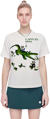 Kaos Pendek Unisex Lanvin Logo Motif Buaya Kaus Santai. RU-TS0028-J052-E21 Lookbook Kaos Pendek Unisex Lanvin Logo Motif Buaya Kaus Santai. RU-TS0028-J052-E21