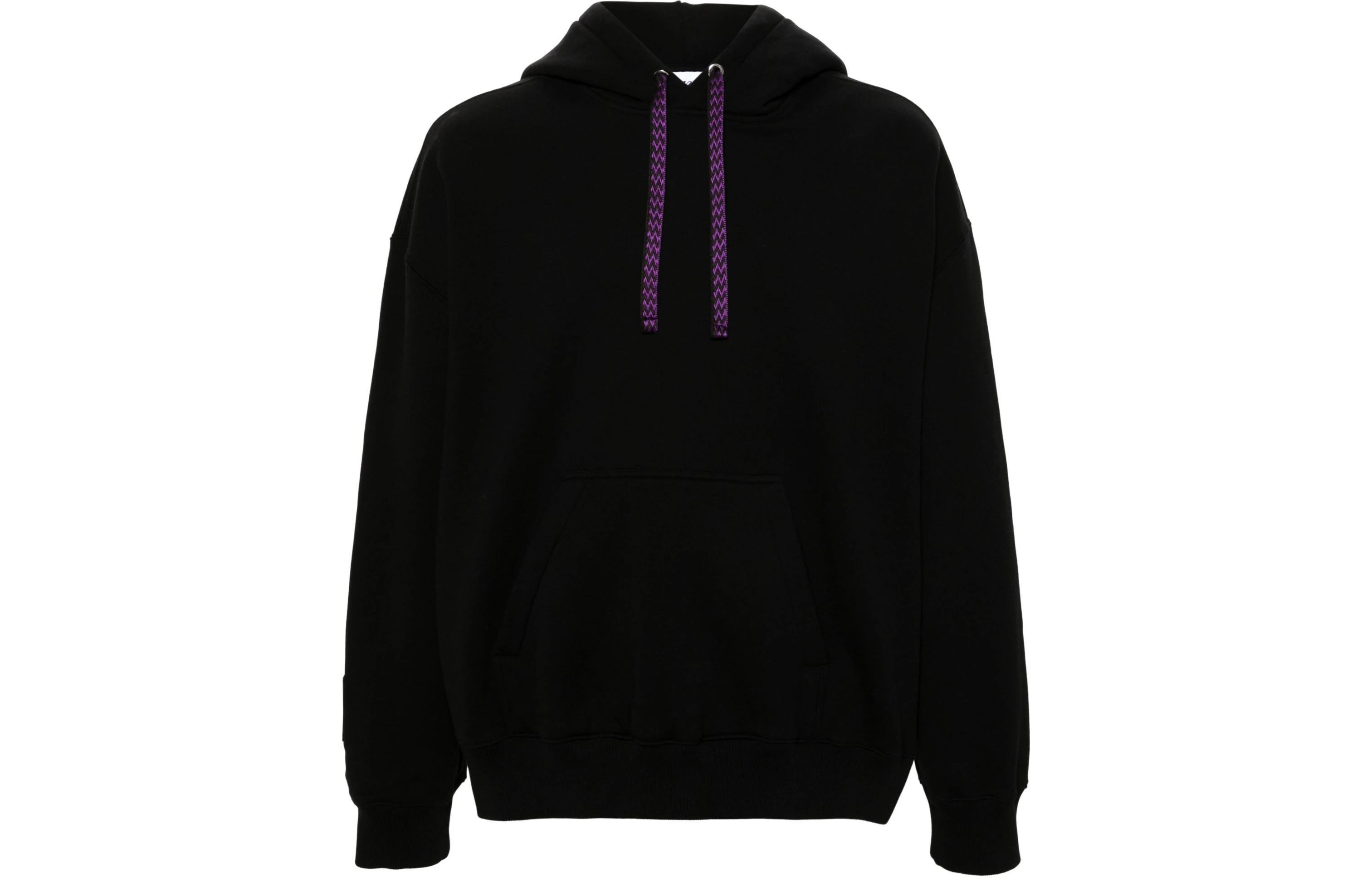 Lanvin Logo Embroidered Drawstring Hoodie Unisex - Black RU-HO0005-J115-P2410