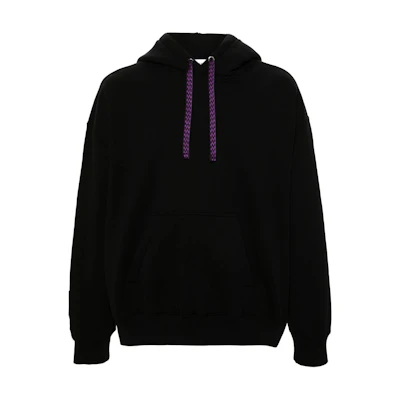 Lanvin Logo Embroidered Drawstring Hoodie Unisex - Black RU-HO0005-J115-P2410