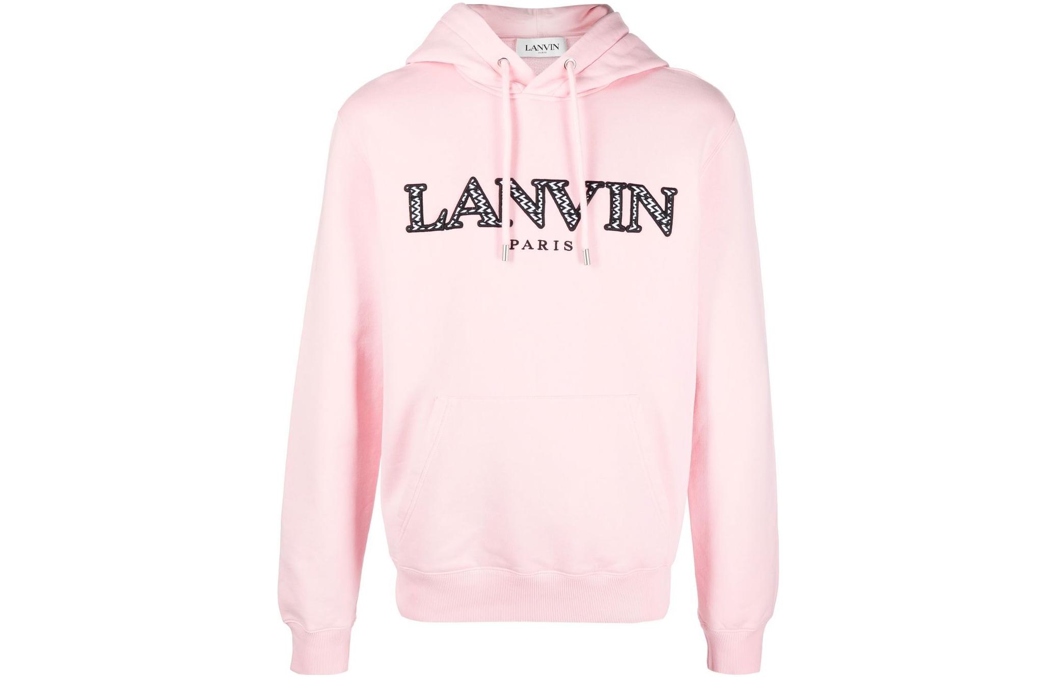 Lanvin Logo Embroidered Pink Hoodie for Men RM-HO0001-J199-P2350