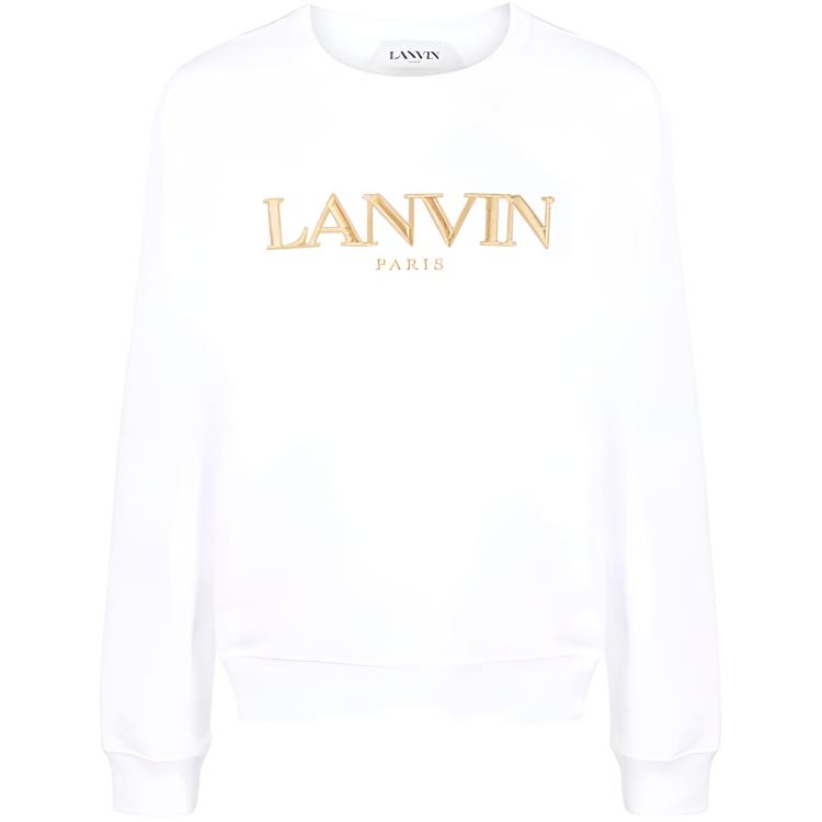 Lanvin Logo Embroidered Pullover Sweatshirt White - RM-SS0001-J008-E21