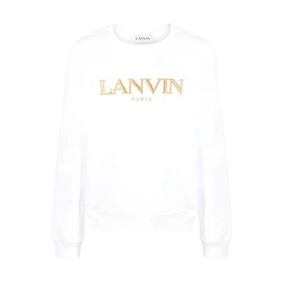 Lanvin Logo Embroidered Pullover Sweatshirt White - RM-SS0001-J008-E21