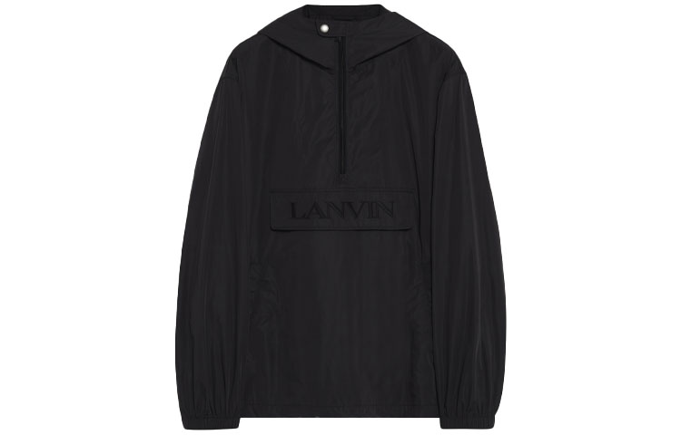 Lanvin Logo Print Hooded Jacket Black RM-JA0038-4825-A2110