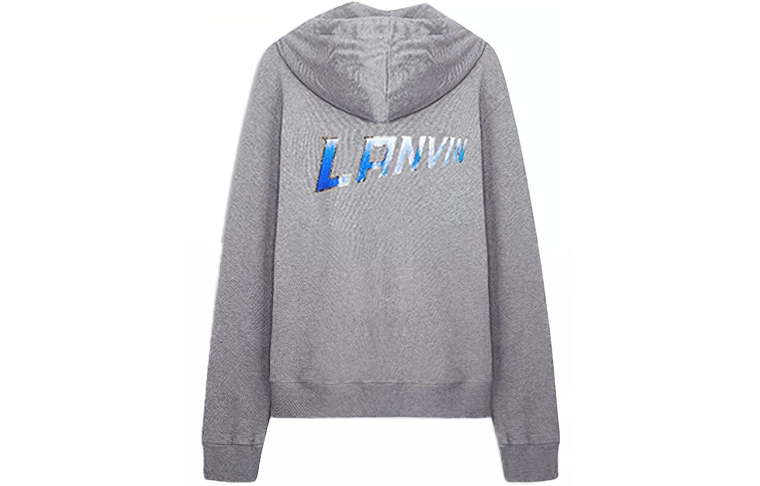 Lanvin Logo Print Zip-Up Sweatshirt Jacket Grey RM-HO0006-J065-A21121