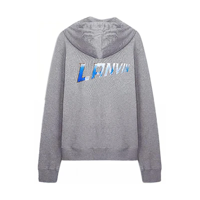 Lanvin Logo Print Zip-Up Sweatshirt Jacket Grey RM-HO0006-J065-A21121