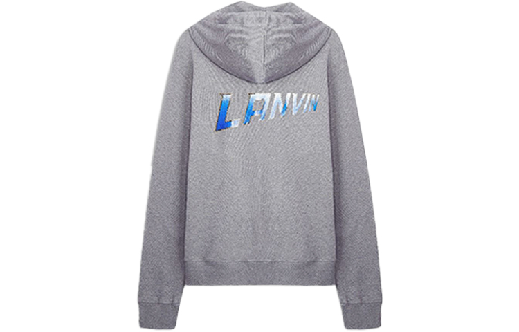 Order Lanvin Jaket Sweatshirt Zip-Up Logo Print Abu-Abu RM-HO0006-J065-A21121