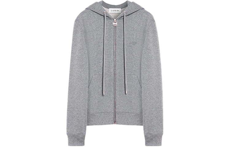 Lookbook Lanvin Jaket Sweatshirt Zip-Up Logo Print Abu-Abu RM-HO0006-J065-A21121