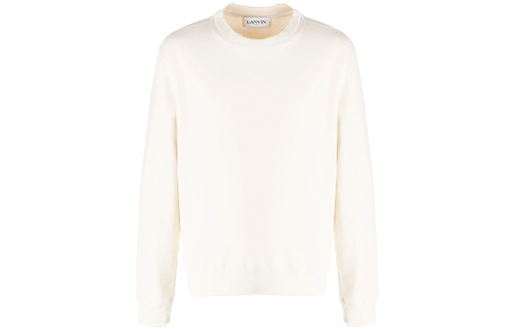 Lanvin Logo Pullover Crewneck Sweatshirt Men’s Off-White RM-JE0028JR-20P2-002
