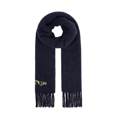 Lanvin Logo White Alpaca Wool Scarf Unisex Couple Style Multicolor AW-SAFS0P-CNYF-P24