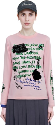 Lanvin Love Poem Pink Graphic Long Sleeve Unisex Casual T-Shirt. RM-TS0027-AP04-A21 Purchase Lanvin Love Poem Pink Graphic Long Sleeve Unisex Casual T-Shirt. RM-TS0027-AP04-A21