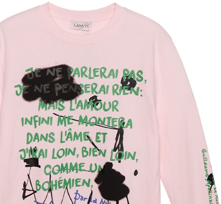 Lanvin Love Poem Pink Graphic Long Sleeve Unisex Casual T-Shirt. RM-TS0027-AP04-A21 2