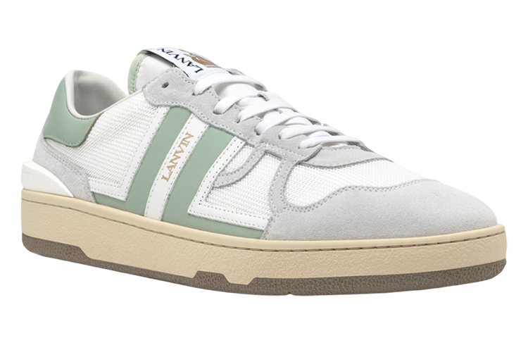Lanvin Low-Top Fashion Sneakers 'White Green Logo' 圖 3