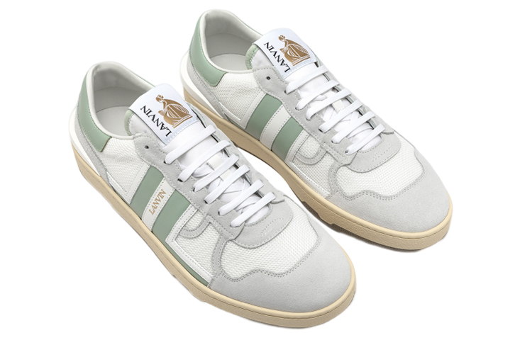 Lanvin Low-Top Fashion Sneakers 'White Green Logo' 圖 4