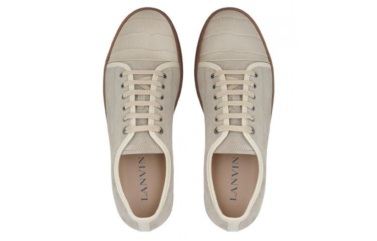 Lanvin Low-Top Leather Sneaker 'Beige' 圖 3
