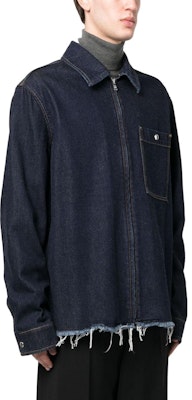 Chaqueta Denim con Cremallera y Bordes Deshilachados Azul Marino para Hombre de Lanvin. RM-SI0204-D006-A2329 Shop Chaqueta Denim con Cremallera y Bordes Deshilachados Azul Marino para Hombre de Lanvin. RM-SI0204-D006-A2329
