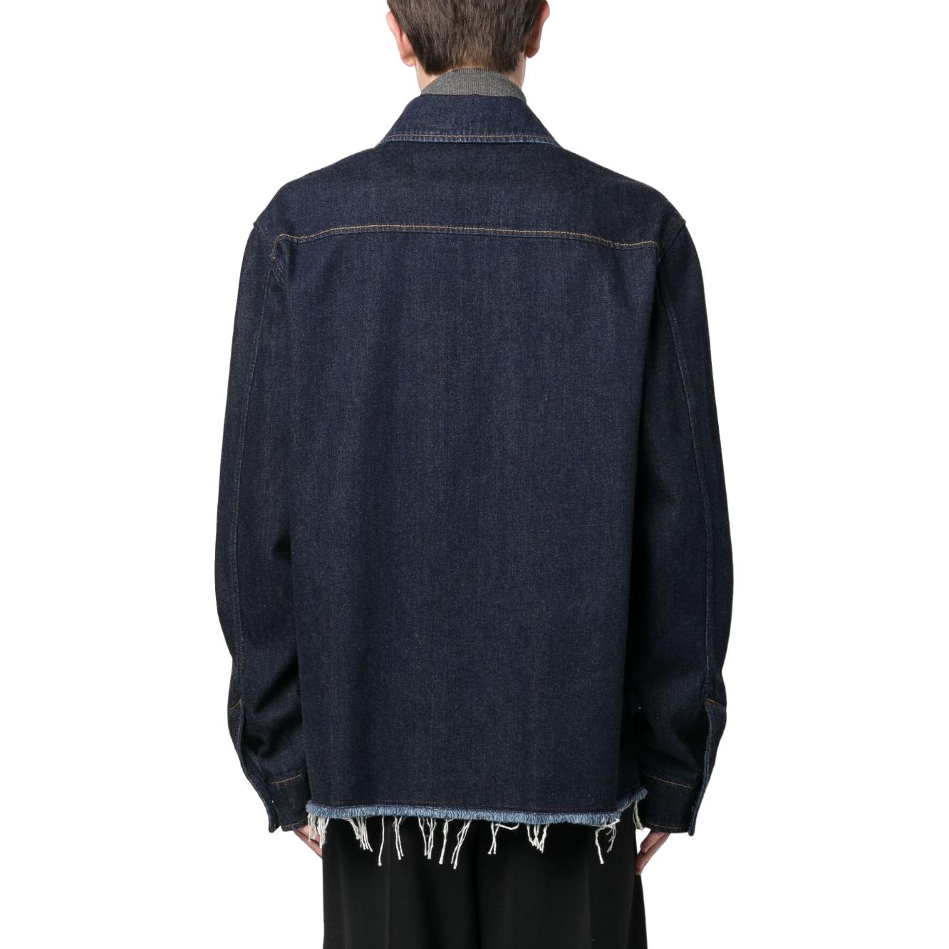 Purchase Chaqueta Denim con Cremallera y Bordes Deshilachados Azul Marino para Hombre de Lanvin. RM-SI0204-D006-A2329