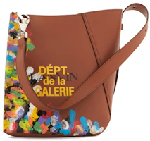 Lanvin Painted Calfskin Leather Hook Bag Medium Beige Lanvin Painted Calfskin Leather Hook Bag Medium Beige