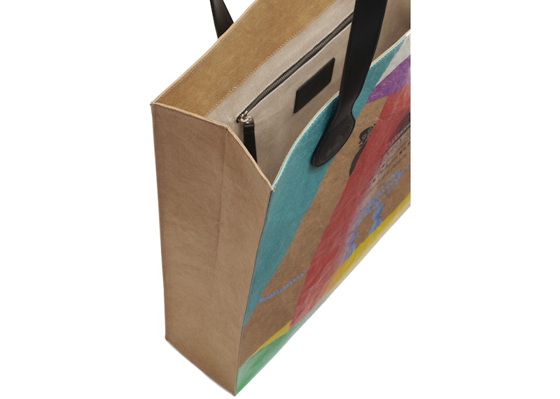 Lookbook Bolsa de Papel Kraft Impresa Lanvin Beige Tipo Supermercado