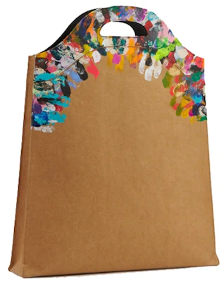 Bolsa de Papel Kraft Estampada Lanvin Beige Mediana Order Bolsa de Papel Kraft Estampada Lanvin Beige Mediana