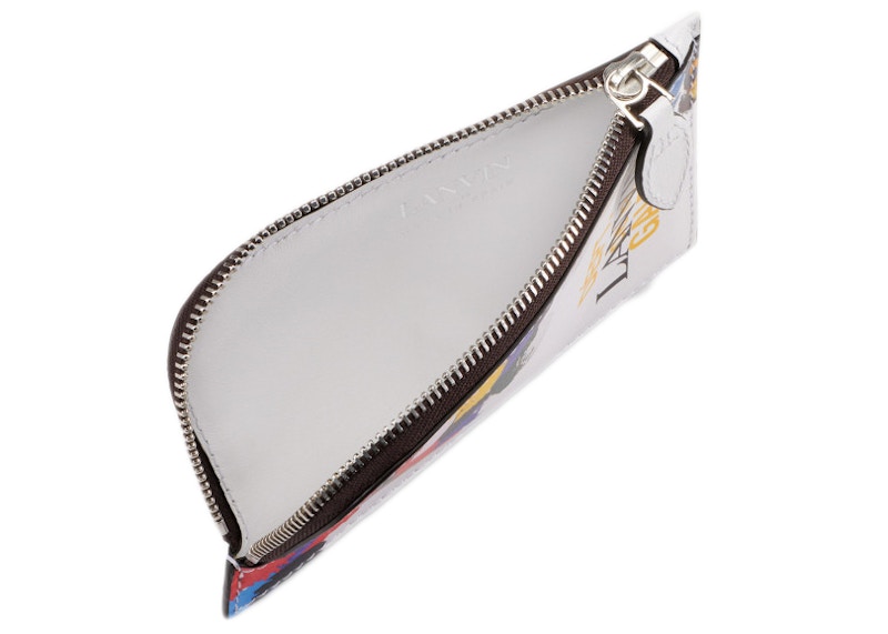 Lookbook Lanvin Porta Tarjetas Cuero Impreso con Collar Blanco