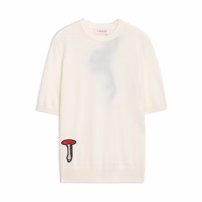Lanvin Rabbit Embroidery Crewneck T-Shirt Unisex Beige RW-POY014-K005-P23-WH