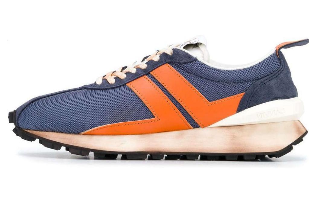 Lanvin Round Toe Lace-Up Low Top 'Blue'