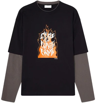 Lanvin Skate Letter Print Pullover Crewneck Sweatshirt Black - Layered Style RM-TO0095-LI08-H21 Buy Lanvin Skate Letter Print Pullover Crewneck Sweatshirt Black - Layered Style RM-TO0095-LI08-H21