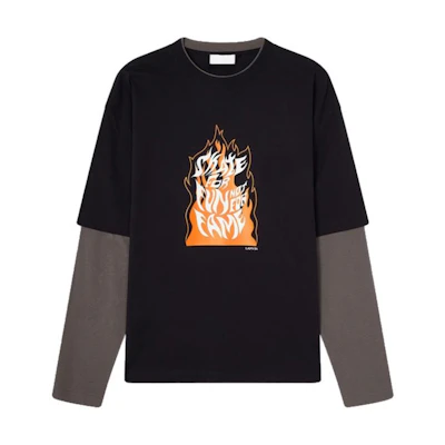Lanvin Skate Letter Print Pullover Crewneck Sweatshirt Black - Layered Style RM-TO0095-LI08-H21