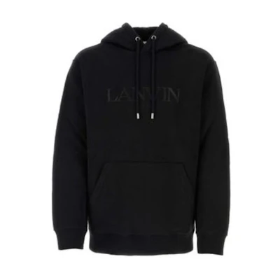 Lanvin Solid Color Pullover Hoodie Black RM-HO0009-J210-P2410