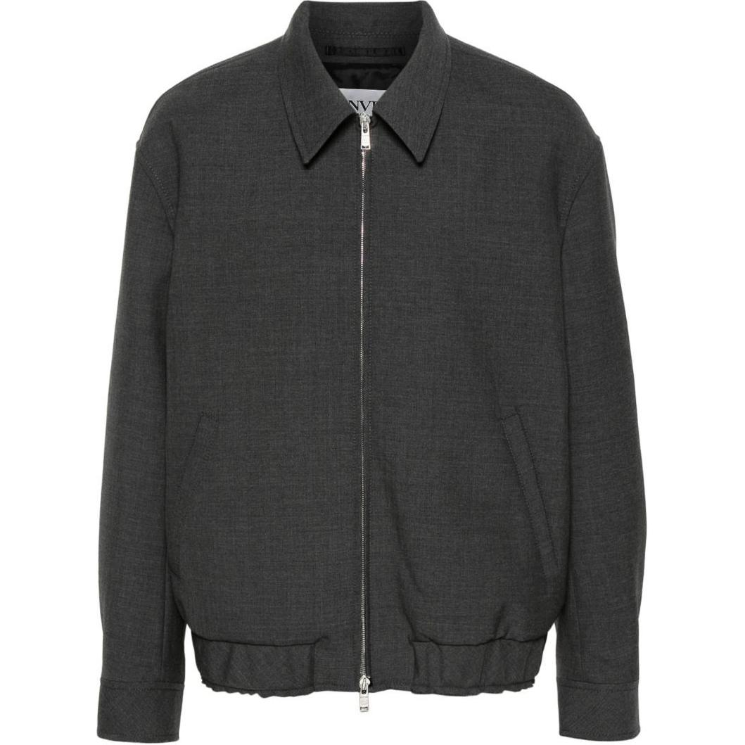 Lanvin Solid Color Zip-Up Bomber Jacket in Charcoal Gray RM-OU0021-5925-A24