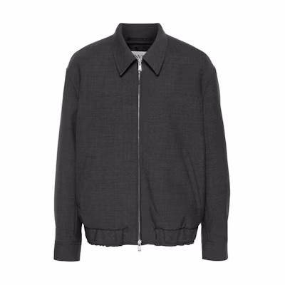 Lanvin Solid Color Zip-Up Bomber Jacket in Charcoal Gray RM-OU0021-5925-A24