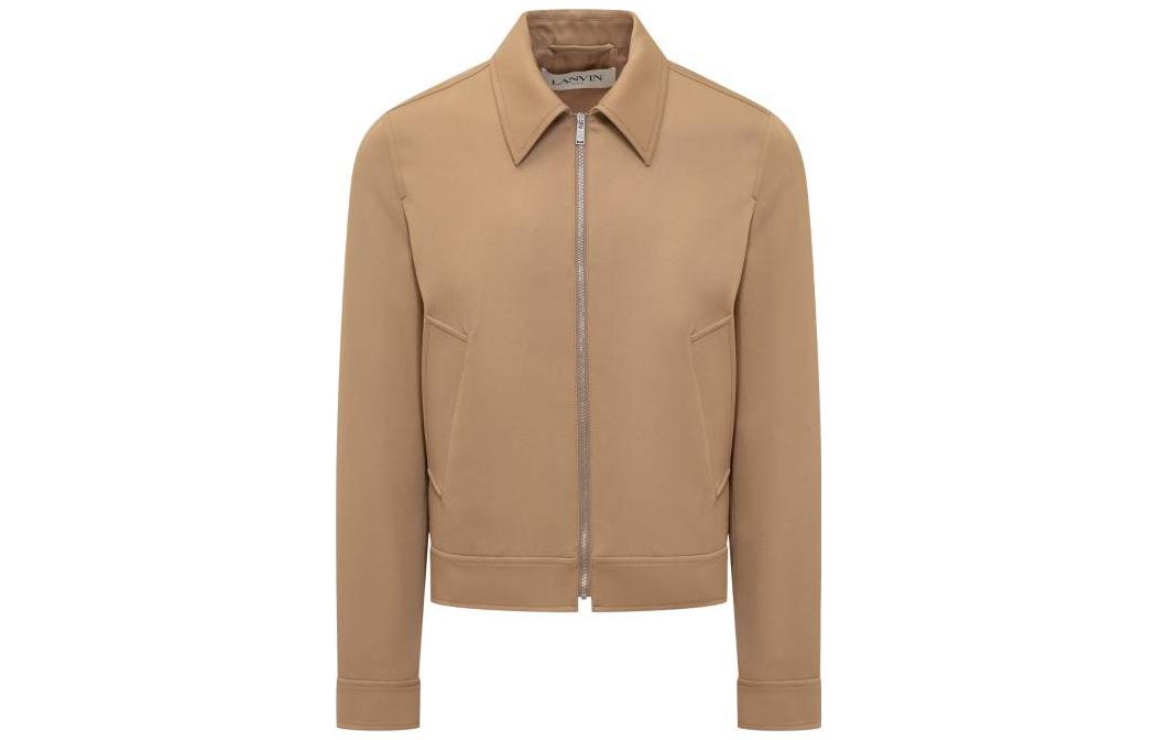 Lanvin Solid Color Zip-Up Oversized Jacket Beige RM-JA0033-4885-E2366