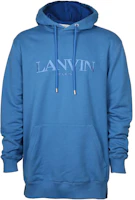 Lanvin Solid Logo Pullover Hoodie Mid-Length Long Sleeve Men’s Blue RMHO0009-J210-A23296 Lanvin Solid Logo Pullover Hoodie Mid-Length Long Sleeve Men’s Blue RMHO0009-J210-A23296