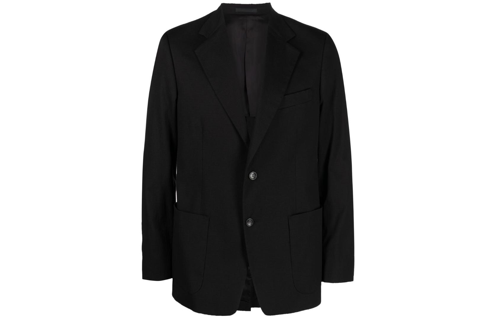 Lanvin Solid Single-Breasted Suit Collar Jacket - Black RM-JA0004-5712-A23